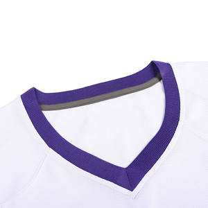 Maillot de Football rayé bleu blanc maille maillot de Football américain uni Hip Hop pratique sport Football T-shirt pour adultes jeunes - Product Image 3