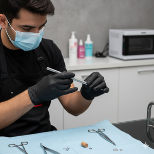 Tubo Receptor de Acero Inoxidable para Perforaciones Corporales, Herramienta Quirúrgica para Perforaciones en Oreja, Nariz y Labio - Product Image 1