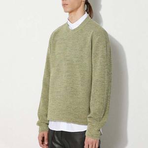 Pull-over en tricot 100% coton pour hommes Automne Hiver Pull-over à col rond surdimensionné avec logo brodé Matériau respirant et en mohair - Product Image 2