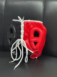 2025 venta al por mayor de cuero de vaca genuino Fabricación de fábrica de calidad superior rojo y negro ganador protector de cabeza de cara completa - Product Image 4