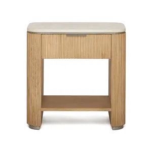 Comodino Interlude: Silhouette Moderna ed Elegante, Mobile Contenitore in Legno Artigianale per Interni Sofisticati della Camera da Letto - Product Image 1