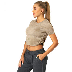 Oversize Ladies Street Wear Mujeres de manga corta crop top camisetas personalizadas 100% algodón Mujeres Crop Top Camisas - Product Image 5