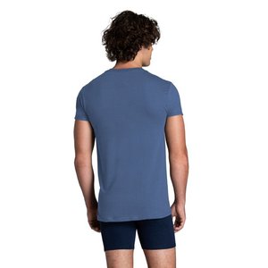T-shirt basique à col rond pour hommes 100% coton, couleur unie, hauts classiques de haute qualité avec motif lavé, tenue quotidienne décontractée - Product Image 2