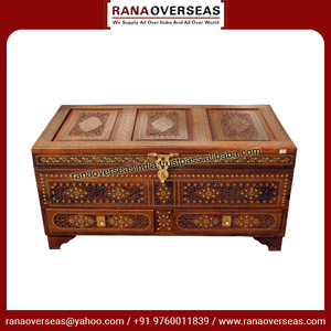 Coffre de rangement Feng Shui en bois artisanal, vente en gros d'usine, coffre au trésor premium avec incrustation en laiton - Product Image 3