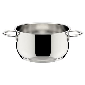 DELIZIOSA Lagostina Cacerola de Acero Inoxidable de 24 cm de Profundidad con Acabado Cromado Pulido, Colección Lagotherm - Product Image 1