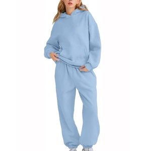 Ensemble de survêtement pour femmes, taille plus, respirant, avec logo personnalisé imprimé, streetwear, couleur unie, automne, pour adultes - Product Image 3