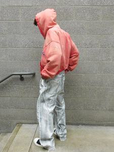 OEM Custom <b>Men's</b> Cotton Hoodie | Embroidered DTG Print | Vintage Distressed Acid Wash | Rhinestone Y2K French Terry Zip-Up | - Product Image 4