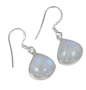 White Rainbow Moonstone 925 <b>Sterling</b> <b>Silver</b> Gemstone <b>Earrings</b> June Birthstone Handmade Jewelry Oval Shape Gift for <b>Christmas</b> - Product Image 1