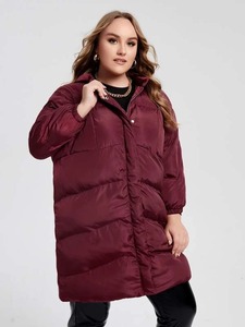 แจ็คเก็ตขนเป็ดผู้หญิงแห้งเร็วลำลองมีฮู้ดหนาผ้าโพลีเอสเตอร์แบบทอระบายอากาศได้สำหรับฤดูหนาว - Product Image 4