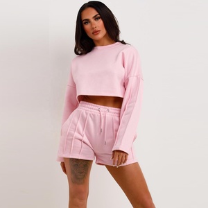 Sudadera de cuello redondo con logotipo personalizado, Jersey corto, camisetas de manga larga, pantalones cortos con cordón, trajes de chándal, estilo informal transpirable para primavera - Product Image 6