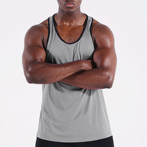 เสื้อกล้ามถักผ้าฝ้ายผู้ชายพร้อมโลโก้สั่งทำ ชุดพรีเมียม คุณภาพสูง สั่งซื้อจำนวนมาก เสื้อผ้ากีฬาแบบเรียบ ไม่เป็นขุย ราคาโรงงาน - Product Image 5