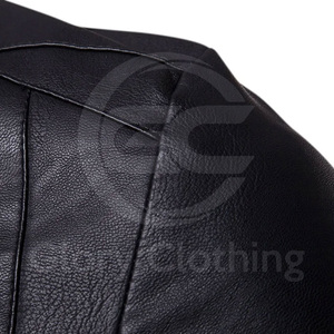 Veste en cuir d'hiver noire pour hommes élégante toutes les tailles avec Logo personnalisé et veste en cuir avec fermeture éclair - Product Image 3