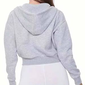 Sweat-shirt pour femme en coton 100% imprimé sur mesure, vêtement décontracté de rue pour l'hiver avec logo sur le devant - Product Image 2