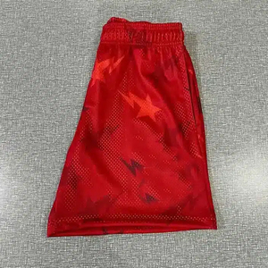 Pantalones cortos Csustom Star Mesh para hombre, pantalones cortos de malla EE de alta calidad sublimados personalizados al por mayor, pantalones cortos de malla con costura de 5 pulgadas para hombre - Product Image 4