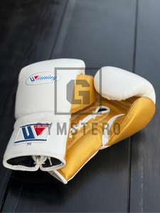 Gants de boxe en cuir véritable Pro Winning Laced Gold, poignées de haute qualité, gants d'entraînement de kick-boxing - Product Image 4