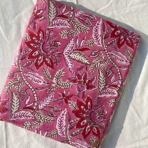 Breathable Hand Block Printed 100%Cotton Fabric Handcrafted Jaipur Heritage Traditional Eco Friendly Block Print Cotton Fabric - Product Image 1