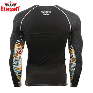 Su propio diseño MMA BJJ Mangas largas Rash Guard La mejor calidad Hombres Fitness Training Wear Rash Guard - Product Image 3