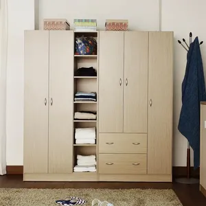 Ahorro de espacio Muebles de dormitorio Armario Organizador de almacenamiento Armario de madera de triple puerta - Product Image 3