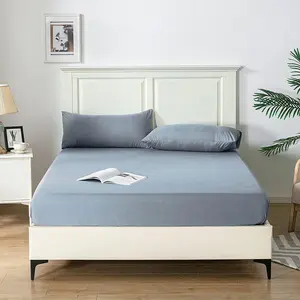 Queen Size Housse de lit solide et imperméable pour la peau Drap-housse en bambou doux Protège-matelas pour la maison