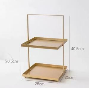 Modern <b>Gold</b> Plated Iron <b>Serving</b> <b>Tray</b> for Tableware-High Quality Rectangle Shape Home & Decor Use Diwali Ready Customizable Size - Product Image 2