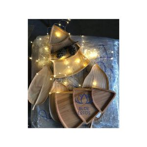 2023 bandeja de plato de madera de alta calidad decoración de alimentos forma de árbol de Navidad utensilios de cocina tazón de masa mejor precio - Product Image 1