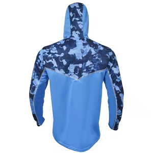 Men's Long Sleeve Hooded Fishing <b>Shirt</b> Custom Sublimation Printed UPF Sun Protection <b>Outdoor</b> Wear - Product Image 2