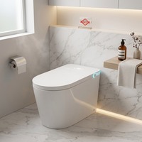 Meilleur ensemble de toilettes intelligentes en céramique 2026, à fixation murale, rose, avec siphon en P et chasse d'eau par lavage
