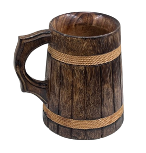 Vino y leche, café, té, regalo para beber, accesorios de madera oscura, tazas de cerveza de madera de la mejor calidad con mango de madera - Product Image 5