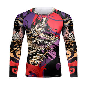 Nuevo Jiu Jitsu Rash Guard MMA camiseta + Pantalones para hombres brasileño Grappling Bjj boxeo Rash Guard ropa deportiva gimnasio pantalones cortos - Product Image 1