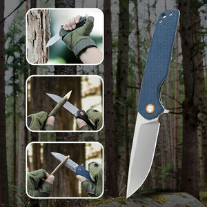 Navaja Plegable GT961, Hoja de Acero de Damasco, Mango de Micarta, para Campismo, Caza, Supervivencia, EDC, Color Personalizado, OEM - Product Image 4