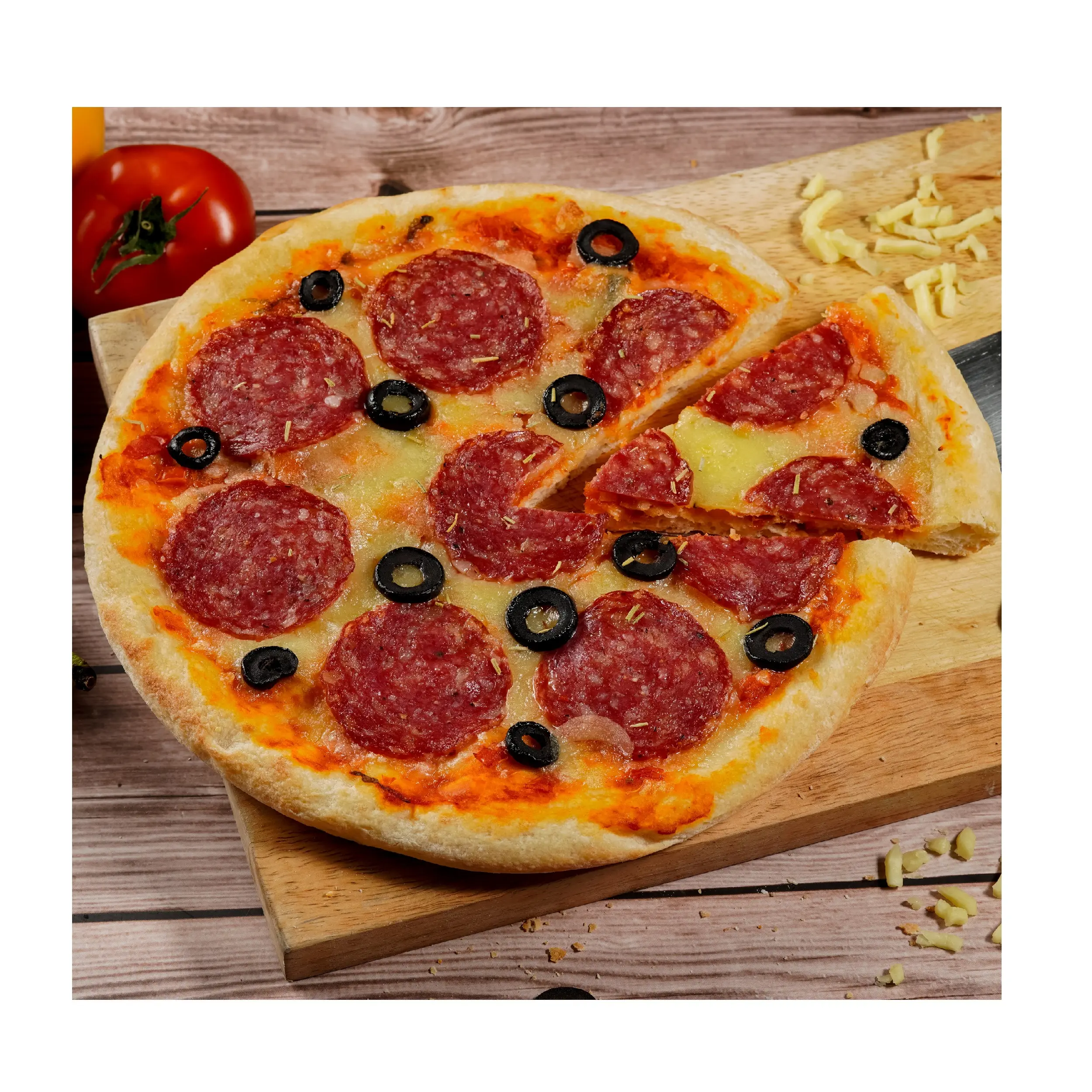 Microwave Usage Frozen Salami Pizza 9'' Long Shelf Life Salty Taste Fluffy & Chewy Wholesale Food Produced In Vietnam