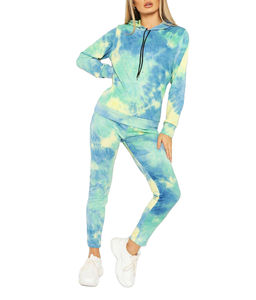 Ensemble de survêtement pour femme 100% pur, style unique, best-seller, manches longues, lavable, meilleur service OEM, survêtement pour femme à capuche et pantalon - Product Image 1