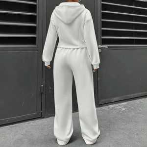 New Fashion Two-Piece <b>Set</b> For Women Color Block Long Sleeve Zipper Jacket And Stacked Sweatpants Full Length Women's <b>Sets</b> - Product Image 4