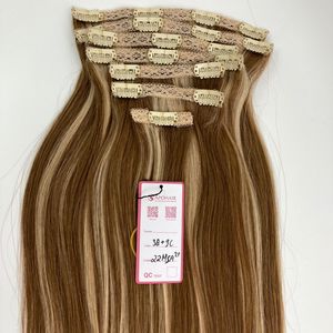 ผมต่อแบบคลิปหนีบผมมนุษย์ผมตรงสีเปียโนผสมจากผู้จำหน่ายขายส่ง - Product Image 2