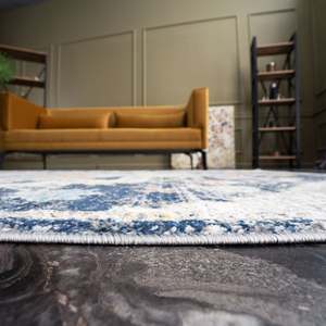 Tapis de salon abstrait 3D vintage Marrakech, tissé à la machine, tapis de couloir à tissage plat - Product Image 5
