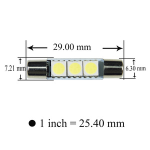 Hyuga โคมไฟ LED ภายในรถยนต์5050 SMD 28mm 31mm 36mm 39mm 41mm อเนกประสงค์ (แสงสีขาว) 12V DC มุมมองด้านบน - Product Image 4