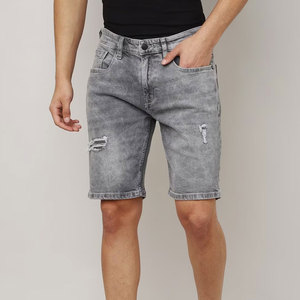 Wholesale Cheap Price Quick Dry Breathable <b>Men's</b> 100% Cotton High Street Style <b>Drawstring</b> Closure Casual <b>Jeans</b> Shorts Fine - Product Image 1