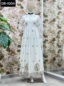 Vêtements ethniques indiens lourds Anarkali robes avec Micro merde Pent et Chinon soie broderie et séquence travail Dupatta ensemble pour les femmes - Product Image 4