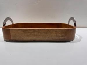 Plateau de service rectangulaire élégant en bois d'acacia fait à la main pour le petit-déjeuner, le lit, les fêtes, la restauration, passe au lave-vaisselle, vaisselle pour boissons - Product Image 6