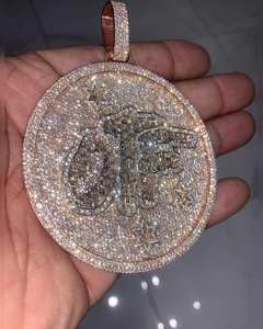 5Ct Round Cut Moissanite Custom Letter Skull Pendant 14K Rose Gold Plated Silver - Product Image 3