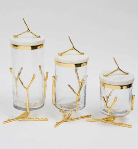 Recipiente de vidrio hermético hecho en La India, tapa de metal con diseño de hojas, condimentos que conservan la frescura, múltiples opciones de embalaje de exportación - Product Image 6