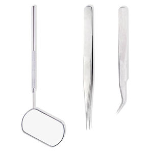 Eyelash Extension <b>Mirror</b> <b>Hand</b> <b>Held</b> Stainless Steel Tweezers And Accessories Custom Packing Silver Color - Product Image 5