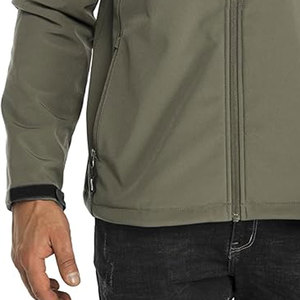 Veste Softshell Homme Personnalisable Hiver à Capuche en Toile Imperméable Respirante Coupe-Vent Sports de Plein Air Logo Avant - Product Image 4