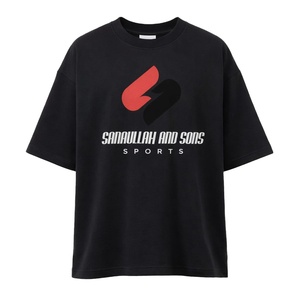 เสื้อยืดโอเวอร์ไซส์ทรงหลวมสำหรับผู้ชาย ขายส่ง พิมพ์โลโก้ตามสั่ง ผ้าฝ้าย 100% ป้องกันขนร่วง น้ำหนัก 180 กรัม สไตล์สตรีทแวร์ ทรงไหล่ตก - Product Image 1