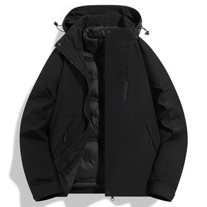 แจ็กเก็ตกันลมไซส์ใหญ่สำหรับผู้ชายแจ็คเก็ตให้ความอบอุ่นสำหรับฤดูหนาวโลโก้ออกแบบได้ตามที่ต้องการ - Product Image 2