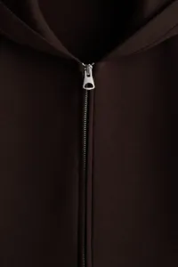 Men's Black Hooded Zip Up Sweatshirt Regular Fit Solid Colour Casual Fleece <b>Hoodie</b> With Front Pockets Autumn Wear 2027 - Product Image 4