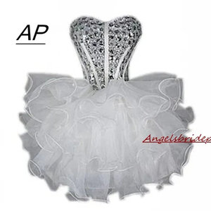 Luxury Homecoming Dresses with <b>Vintage</b> Patchwork Design Short Sleeves Beaded Sequined Rhinestone Crystal Decor for Parties - Product Image 1