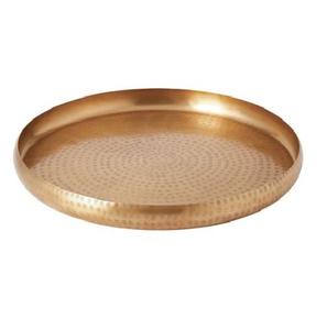 Nouveau plateau rond de service en métal doré de luxe pour servir des chocolats, des desserts, du thé, du café pour la maison et l'hôtel - Product Image 1