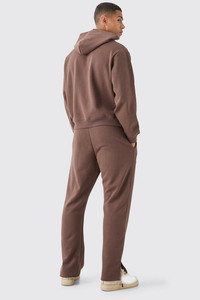 Streetwear unisexe Survêtement évasé décontracté Hip Hop Oversized Boxy Crop Hoodie and Split Hem Sweatpants OEM Bootcut Sweatpants - Product Image 2