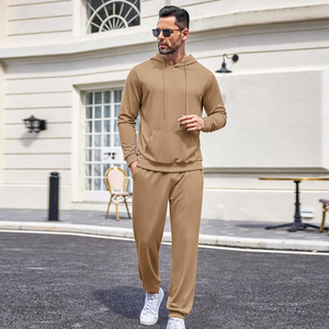 Custom 380GSM French Terry Tracksuit <b>Men</b> Hoodie <b>Jogger</b> Pants Set Olive Green <b>Slim</b> <b>Fit</b> Casual Gym Training Outfit - Product Image 1